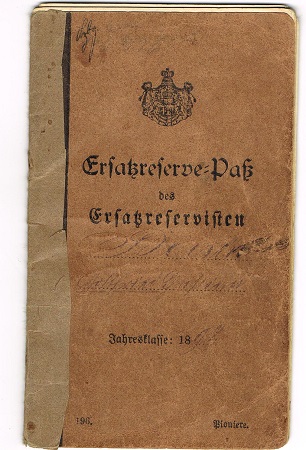 Ersatzreserve Pass Pioneer Eisenbahn 1917