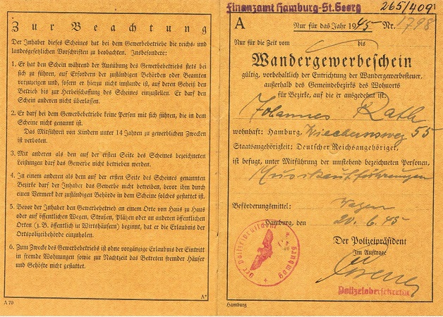 Wandergewerbe travel trade passes 1945 - Image 2