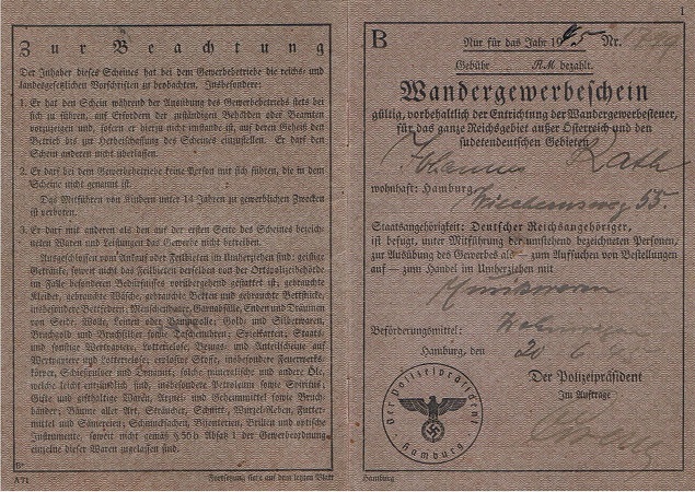Wandergewerbe travel trade passes 1945 - Image 4