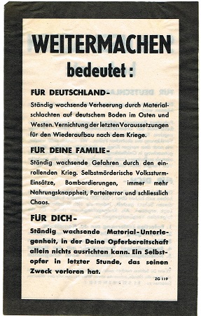 ZG119 Weitermachen bedeutet.. 1944-45