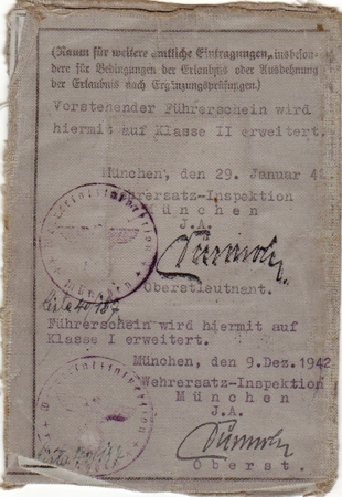 Wehrmacht drivers license Unteroffizier Munich 1940-1942 - Image 4