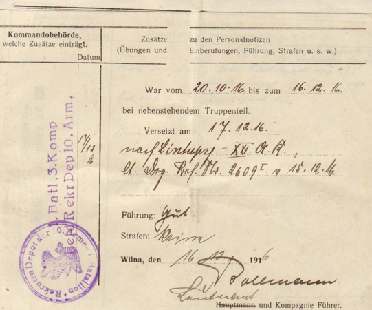 Militärpass Musketier Pferdelazarett 1916-1918 - Image 5