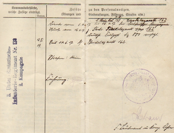 Militärpass Musketier Pferdelazarett 1916-1918 - Image 6