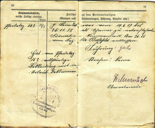 Militärpass Musketier Pferdelazarett 1916-1918 - Image 7
