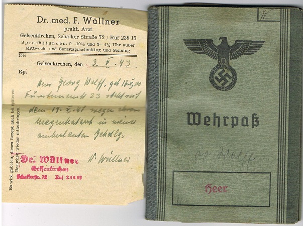 Wehrpass WW2 for WW1 combatant Infantry IR48 Landsberg