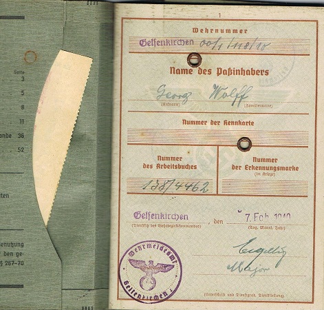 Wehrpass WW2 for WW1 combatant Infantry IR48 Landsberg - Image 2
