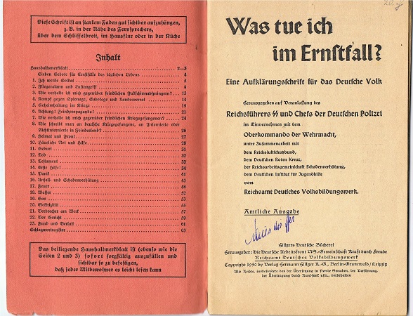 Instructions booklet German citizens Reichsführer SS 1940 #2 - Image 2