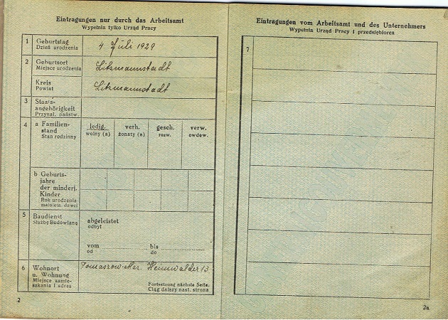 Generalgouvernement labour pass Litzmannstadt Tomaszow - Image 3