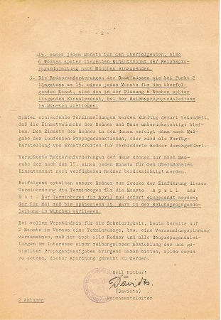 NSDAP letter Reichsleitung Propaganda München 1944 - Image 3