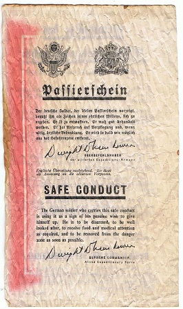 US/GB-ZG61-1944 Passierschein Safe Conduct grenade issue