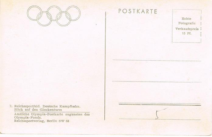 Post card Olympia stadium Berlin 1936 Reichssportfeld - Image 2