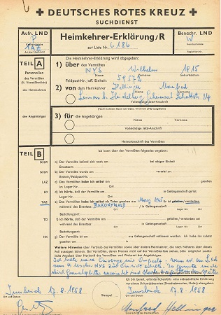 Red cross enquiry 12.SS-Panzer-Division HJ Flak Hungary 1945