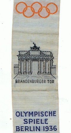 Silk embroidered ribbon olympic games Berlin 1936 - Image 2