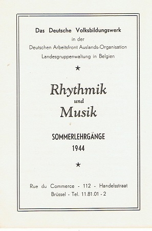 DAF Belgium folder Rhytmik und Music course 1944