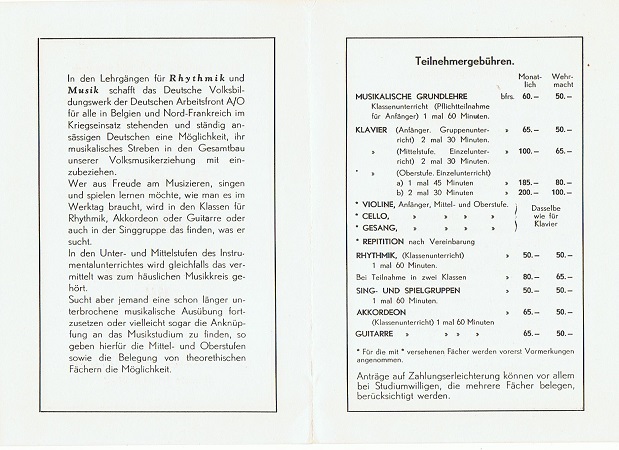 DAF Belgium folder Rhytmik und Music course 1944 - Image 2