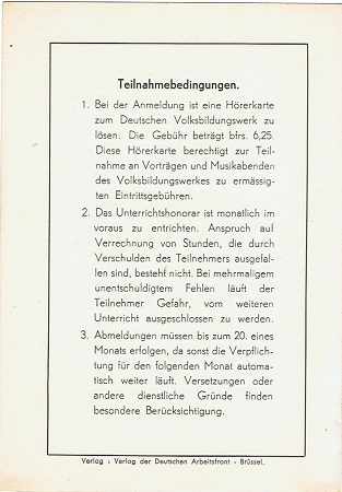DAF Belgium folder Rhytmik und Music course 1944 - Image 3