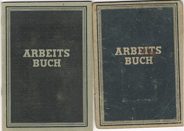 Two post WW2 labour passes Arbeitsbuch 1947 1951