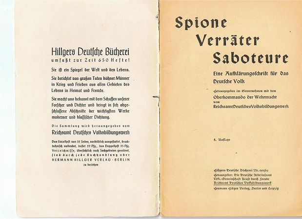 Spione Verräter Saboteure - Oberkommndo der Wehrmacht 1938 - Image 2