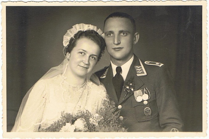 Wedding photo NCO Luftwaffe 1940 Georgswalde