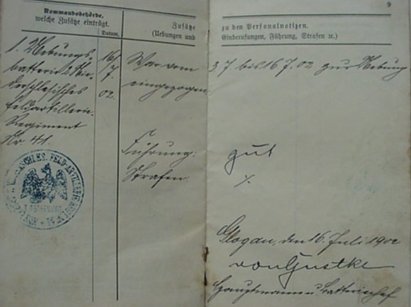 Militärpass award documents NCO Artillery 1914-18 - Image 6