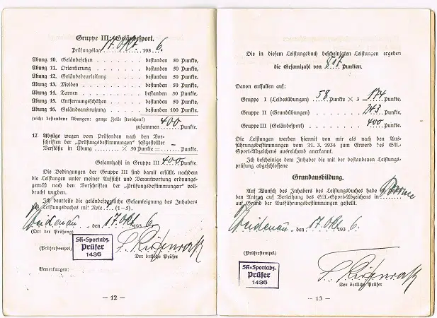 SA Leistungsbuch 1936 NCO KIA France 1940 - Image 3