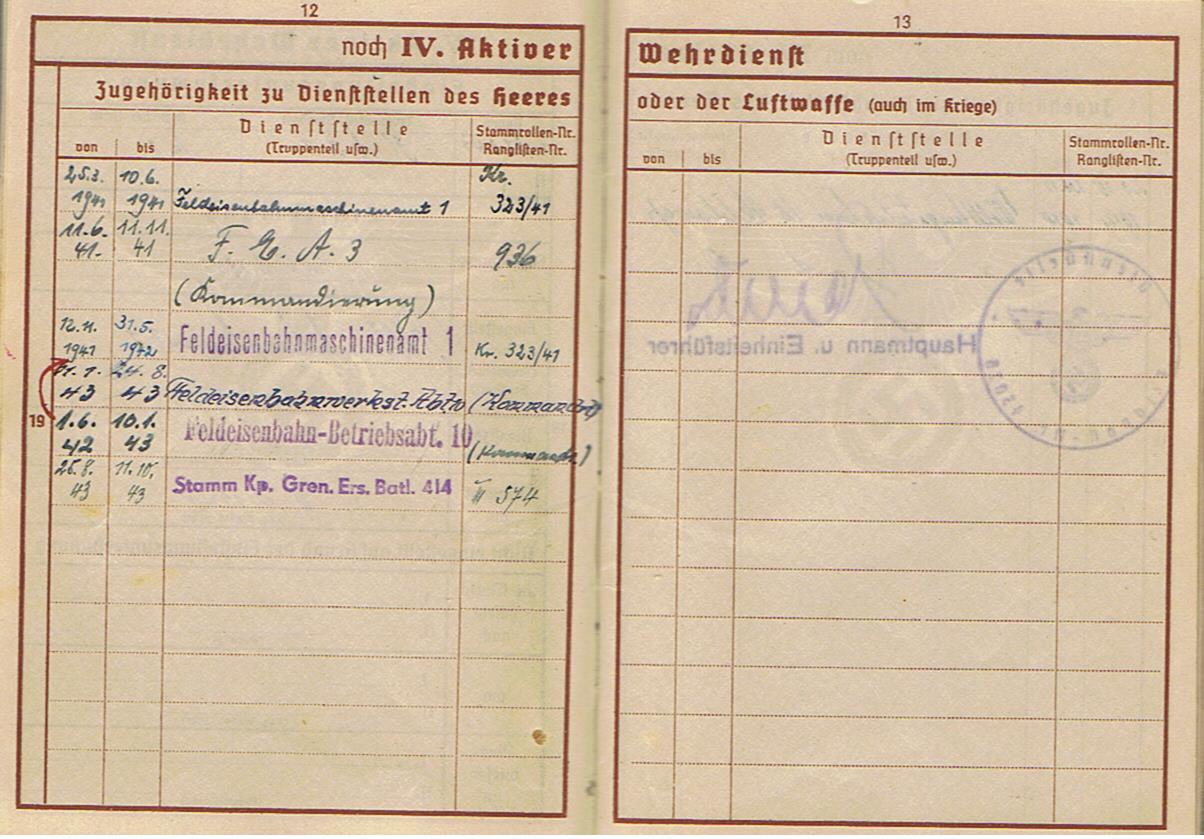 Wehrpass Sonderführer field railway units Yugoslavia Greece Balkan - Image 6