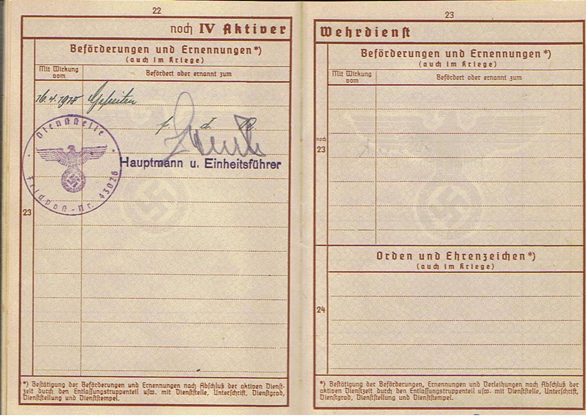 Wehrpass Sonderführer field railway units Yugoslavia Greece Balkan - Image 9