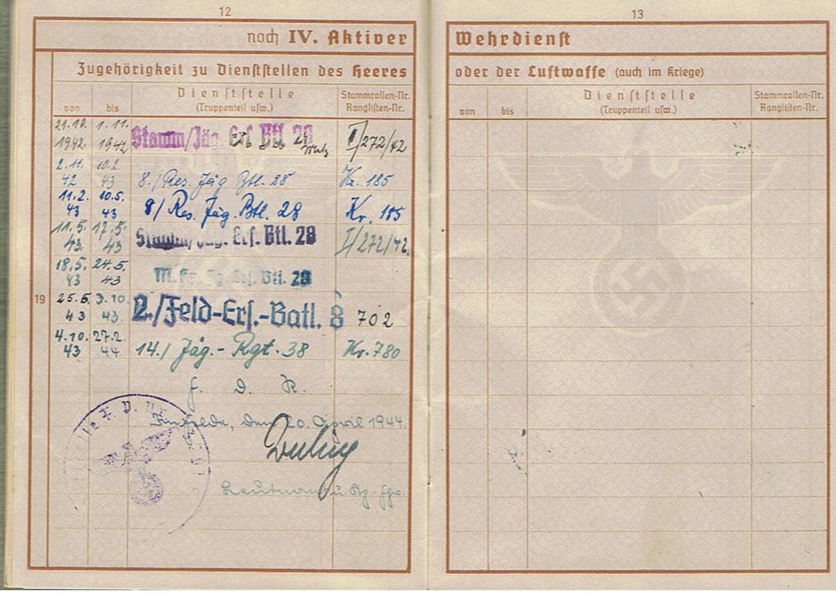 Wehrpass Gefreiter Jäger-Regiment 8.Jäger-Division KIA 1944 Latvia Walk EK2 - Image 7