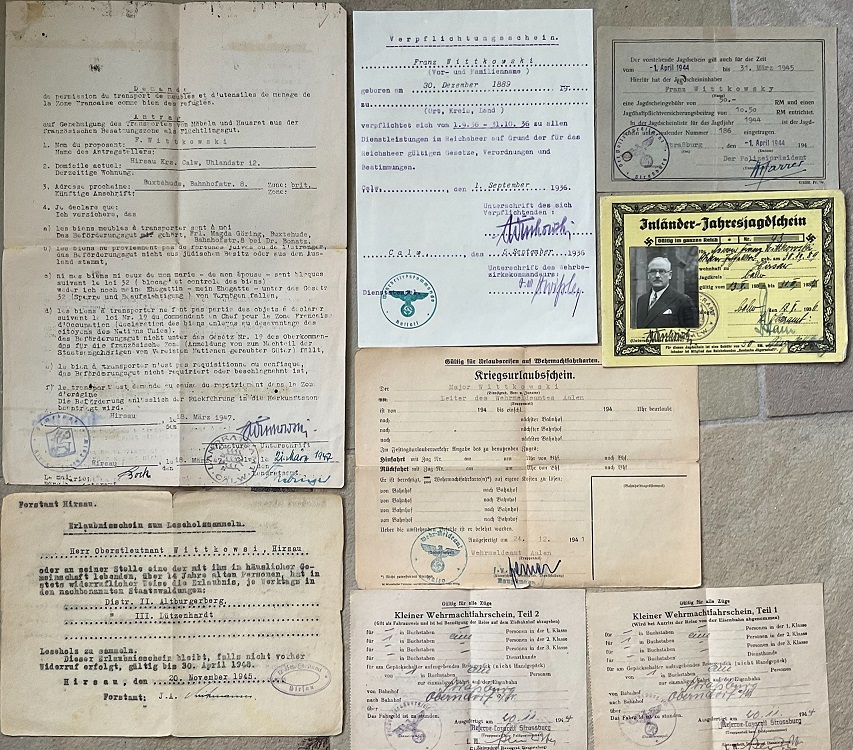 Lot documents Oberstleutnant commander Wehrmeldeamt Aalen 1936-1947