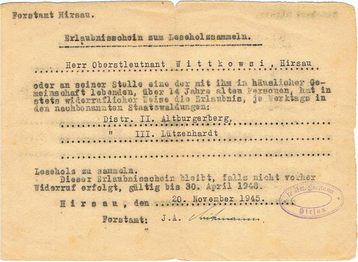 Lot documents Oberstleutnant commander Wehrmeldeamt Aalen 1936-1947 - Image 6