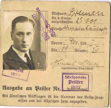 SA Sports Badge gouping SS member Bremen 1935-36 - Image 2