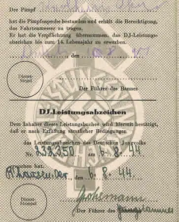 Proficiency books Staatsjugend HJ/DJ member 1941-1944 - Image 5