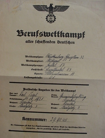 Lot documents HJ trade contest 1939 - Image 3