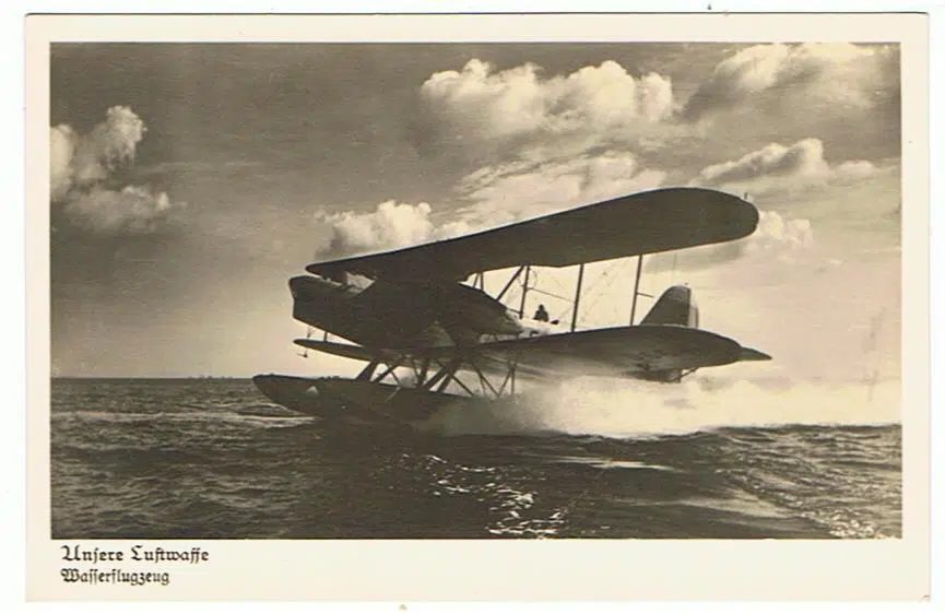 Luftwaffe postcard Wasserflugzeug Unsere Luftwaffe