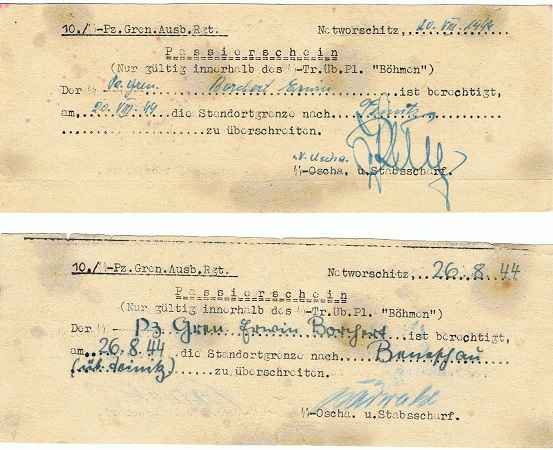 Training documents SS Panzergrenadier Böhmen 1944 - Image 2