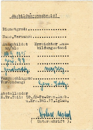 Training documents SS Panzergrenadier Böhmen 1944 - Image 3