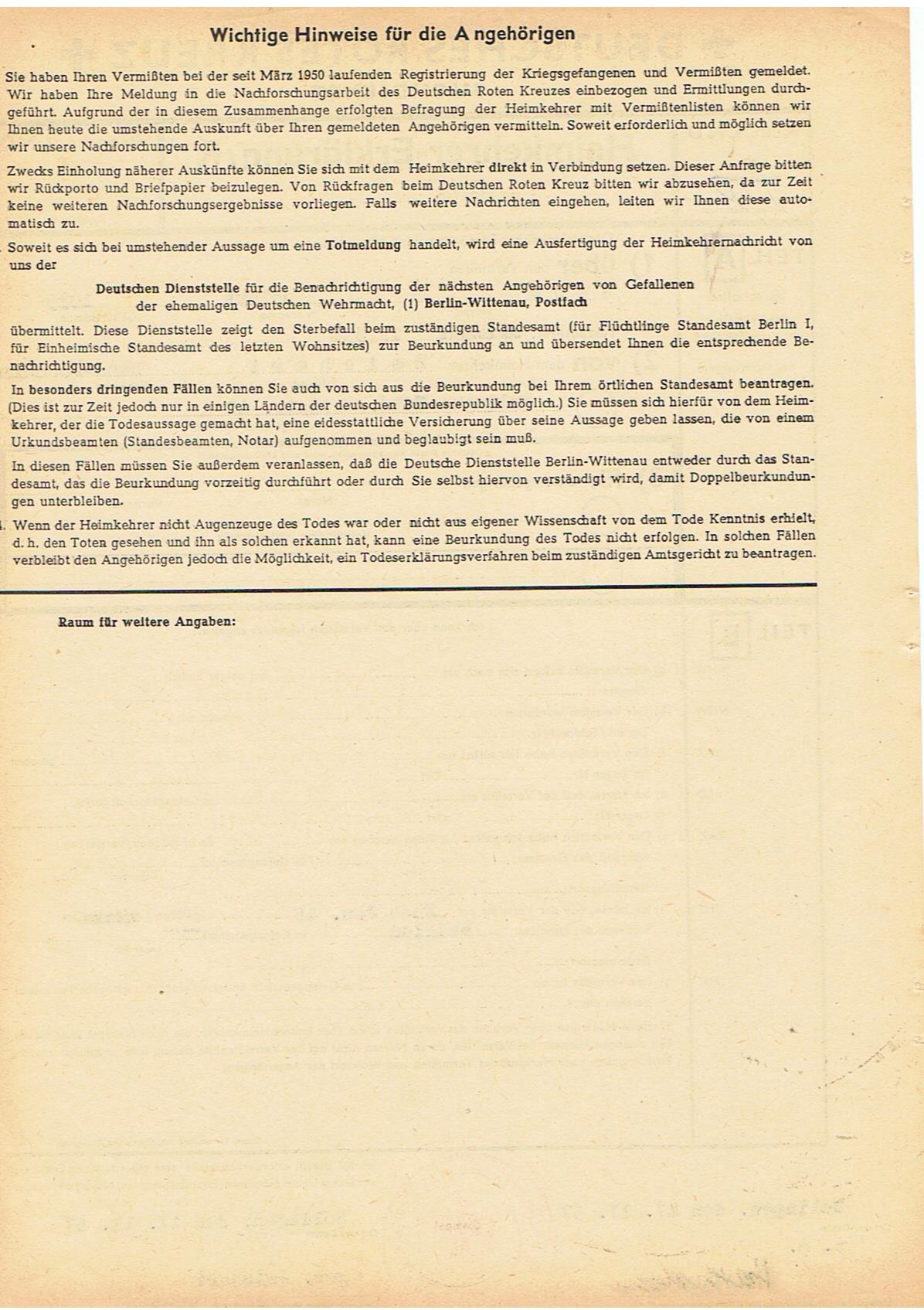 Red cross enquiry 9.SS-Division Panzer Stuhlweissenburg 1945 - Image 2