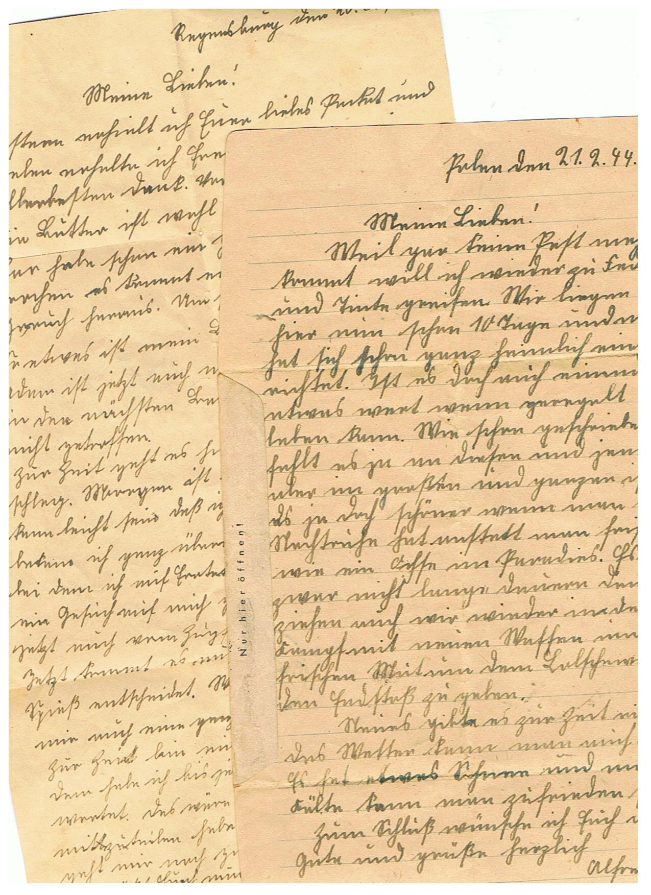 Two field post letters Polen Regensburg 1943-1944 Artillerie-Regiment 168 68.ID - Image 2