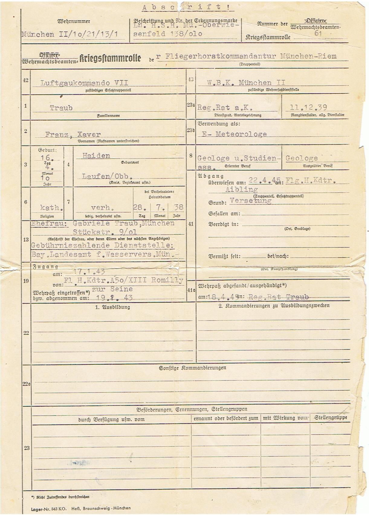 Group Regierungsrat weather station commander Luftwaffe airfields France Germany - Image 20