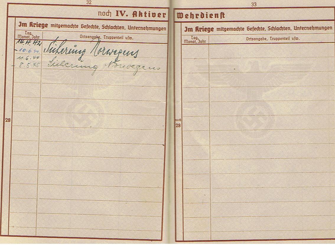 Wehrpass POW guard Landesschützen and fortress unit 280.ID Norway Narvik - Image 10