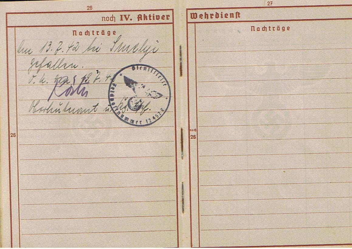Wehrpass Schütze IR670 371.Infanterie-Division KIA 1942 Southern Russia - Image 12