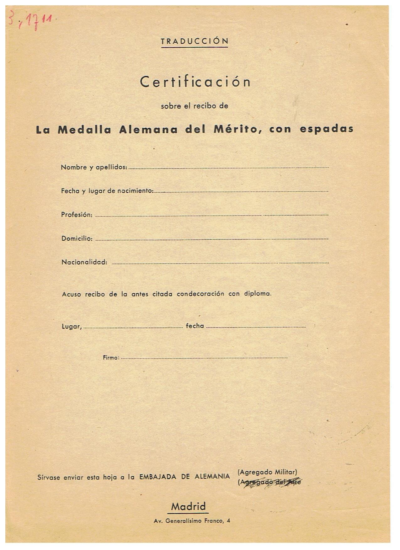 Deutscher Adlerorden merit medal of the German Eagle for Spanish soldier 1939 - Image 8