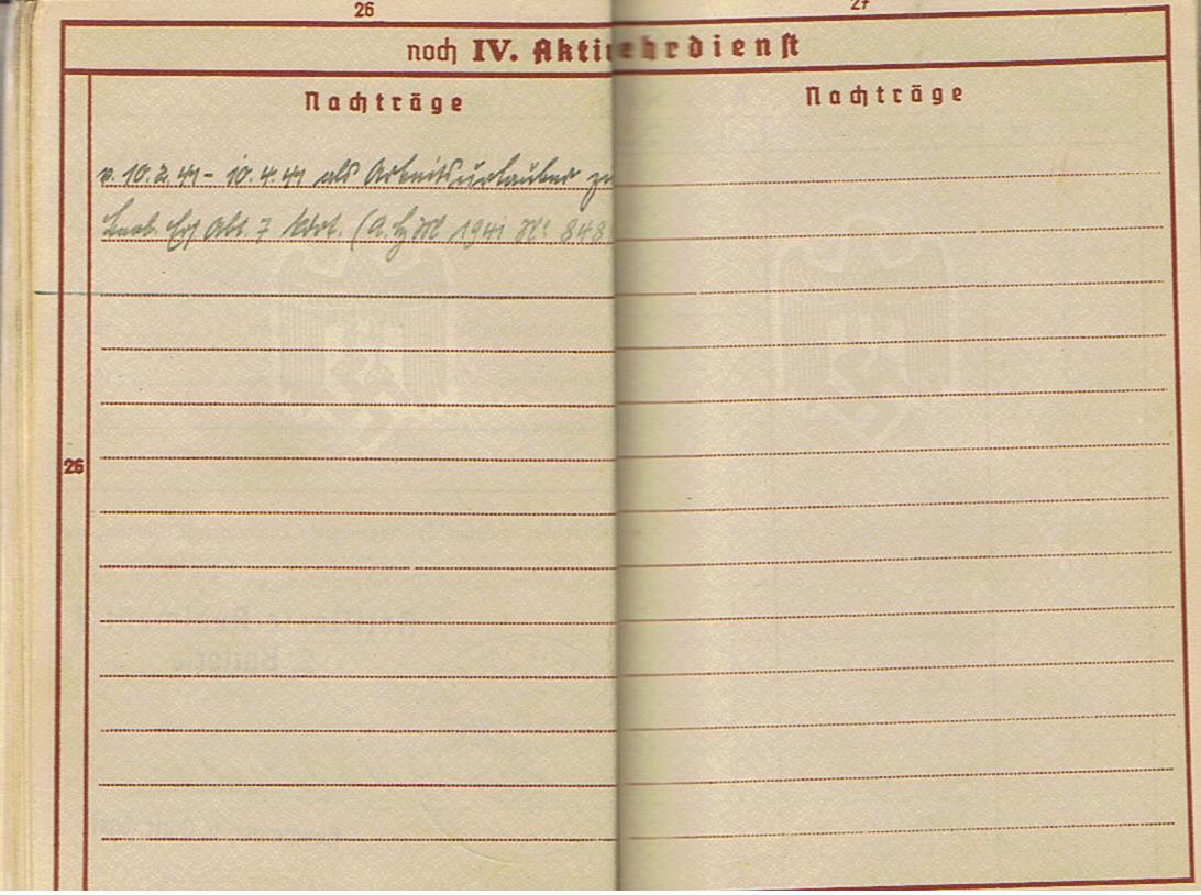 Wehrpass NCO Artillerie Beobachtungs-Abteilung 27 France Russia KIA 1942 Ukraine - Image 11