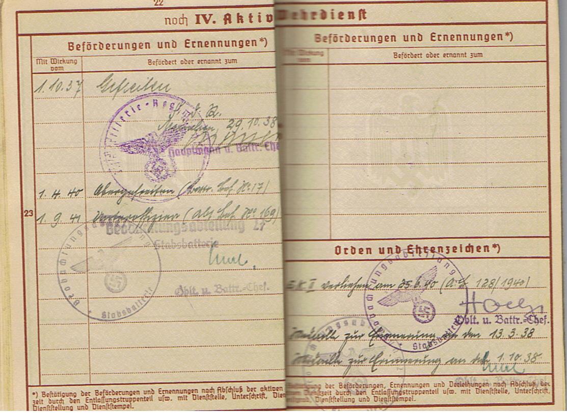 Wehrpass NCO Artillerie Beobachtungs-Abteilung 27 France Russia KIA 1942 Ukraine - Image 9