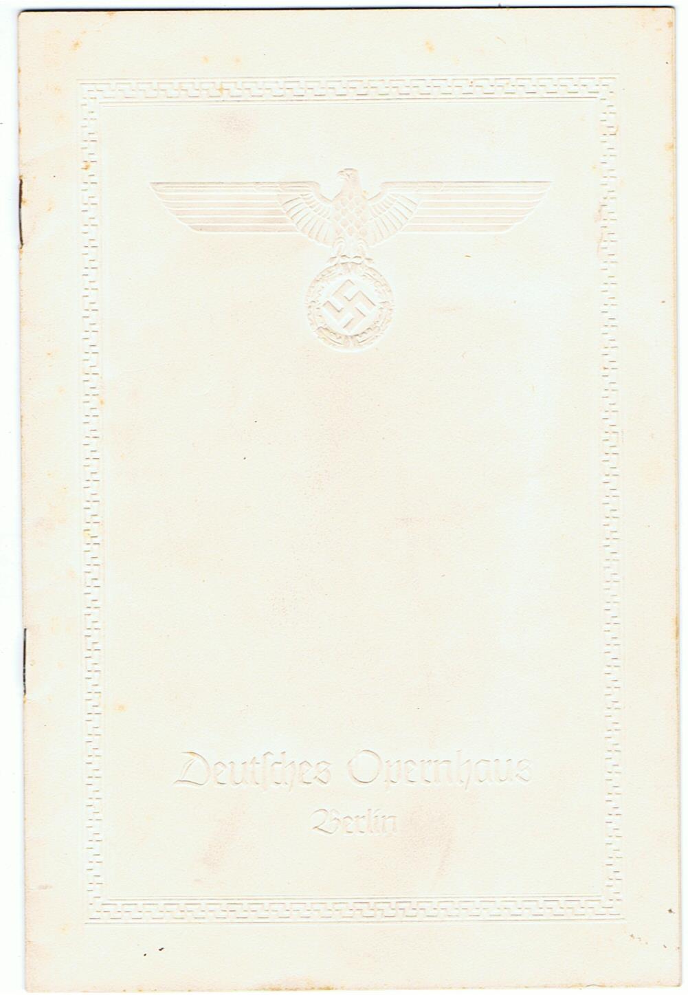 Deutsches Opernhaus Berlin opera program booklet Verdi 1940