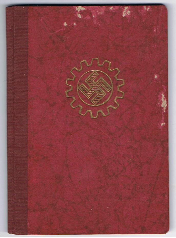 DAF memberships booklet man Bubach Saarpfalz 1936-1939