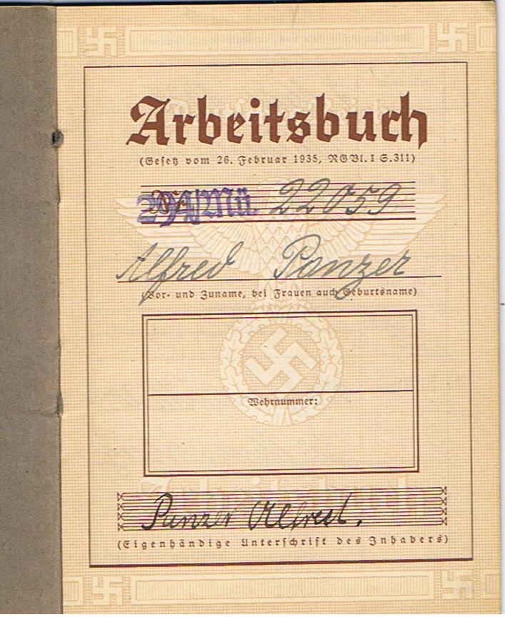 Third Reich labor pass wood worker boy Walpenreuth Hof 1943 - Image 2