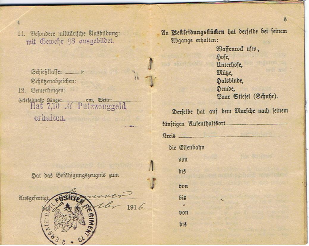 Militärpass and drivers license Füsilier Infanterie-Regiment 230 Somme Flandern EK2 - Image 6