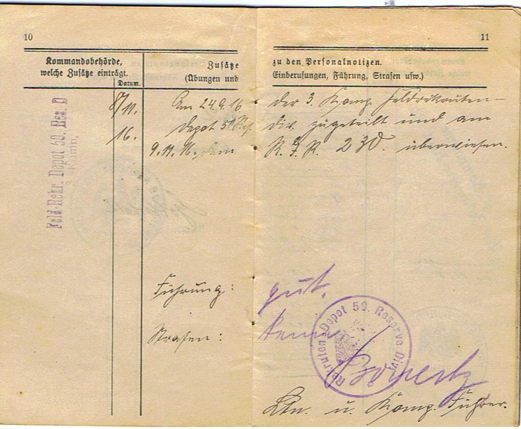 Militärpass and drivers license Füsilier Infanterie-Regiment 230 Somme Flandern EK2 - Image 8