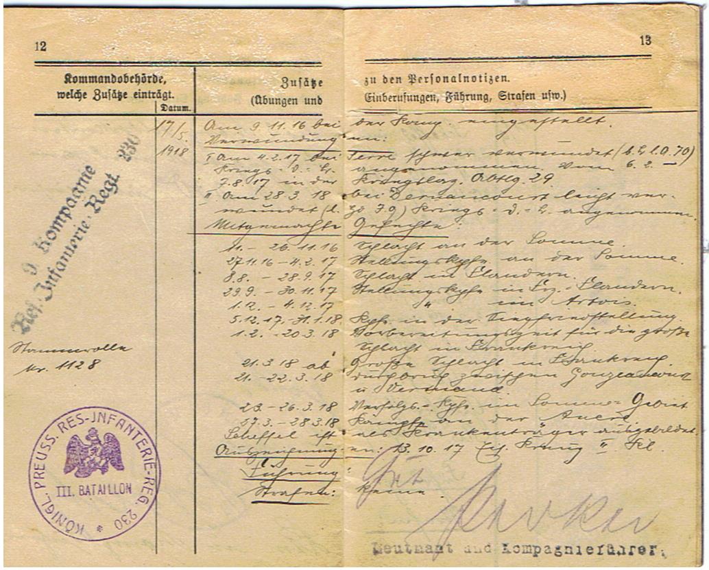 Militärpass and drivers license Füsilier Infanterie-Regiment 230 Somme Flandern EK2 - Image 9